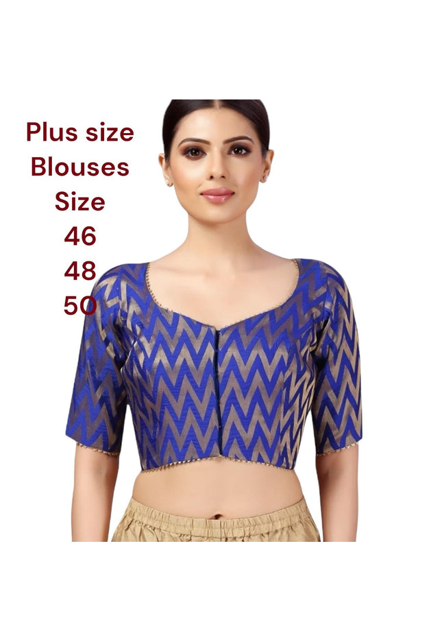 Royal blue blouse : plus size blouse - Kurti Connection USA