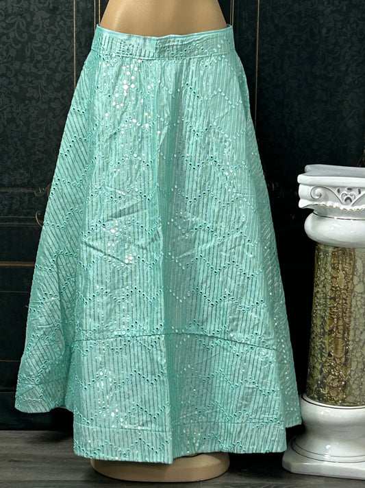 Light green mirror lehenga