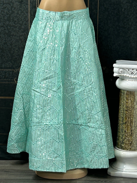 Light green mirror lehenga