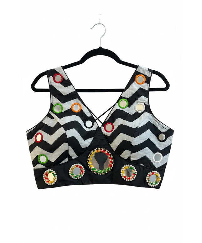 Cotton blouse : black and white