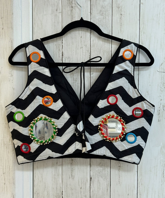 Cotton blouse : black and white