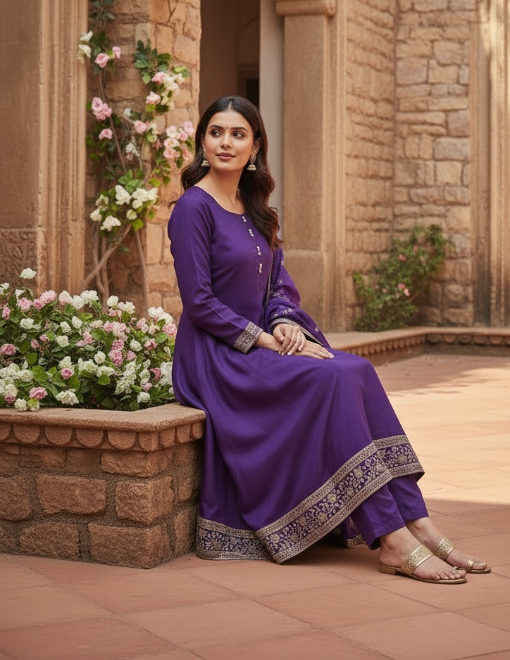 Silk Anarkali set