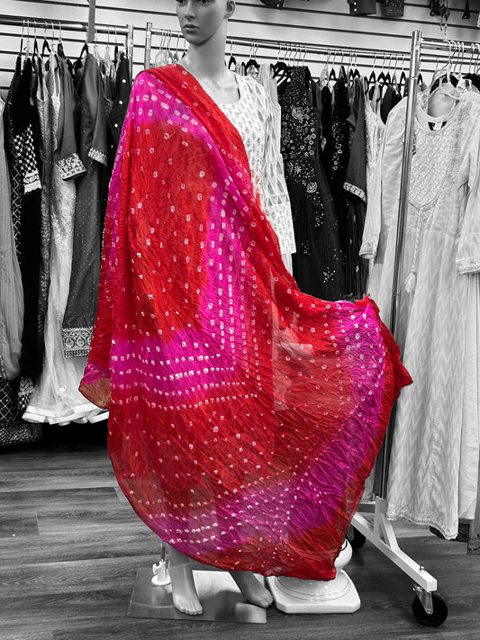 Bandhani silk dupatta : SALE