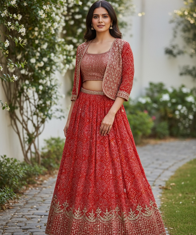 Bandhani print lehenga Choli set