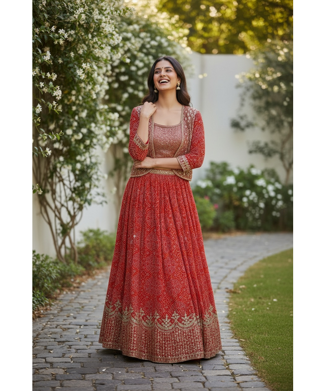 Bandhani print lehenga Choli set