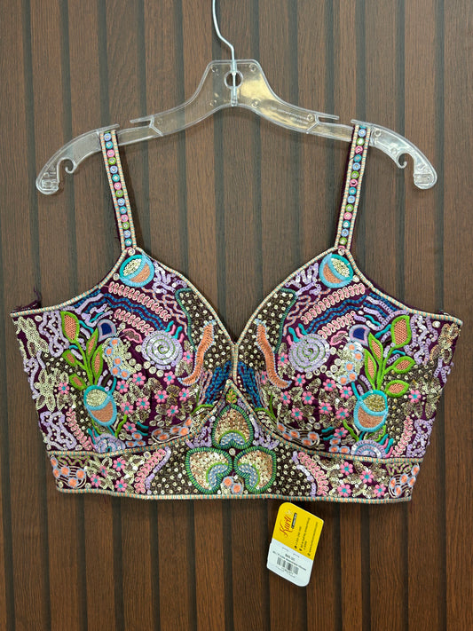 Purple sleeveless blouse