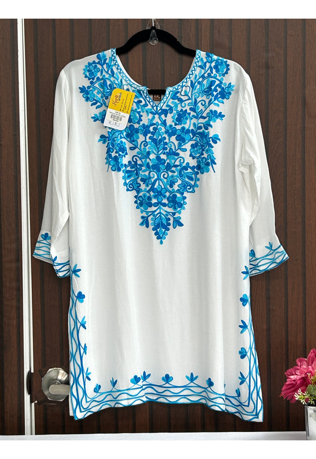 Cotton embroidered short Kurtis - Kurti Connection USA