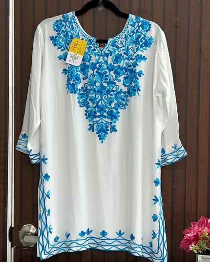 Cotton embroidered short Kurtis - Kurti Connection USA