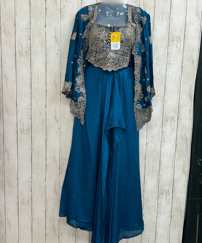 Chinon silk lehenga Choli set with jacket