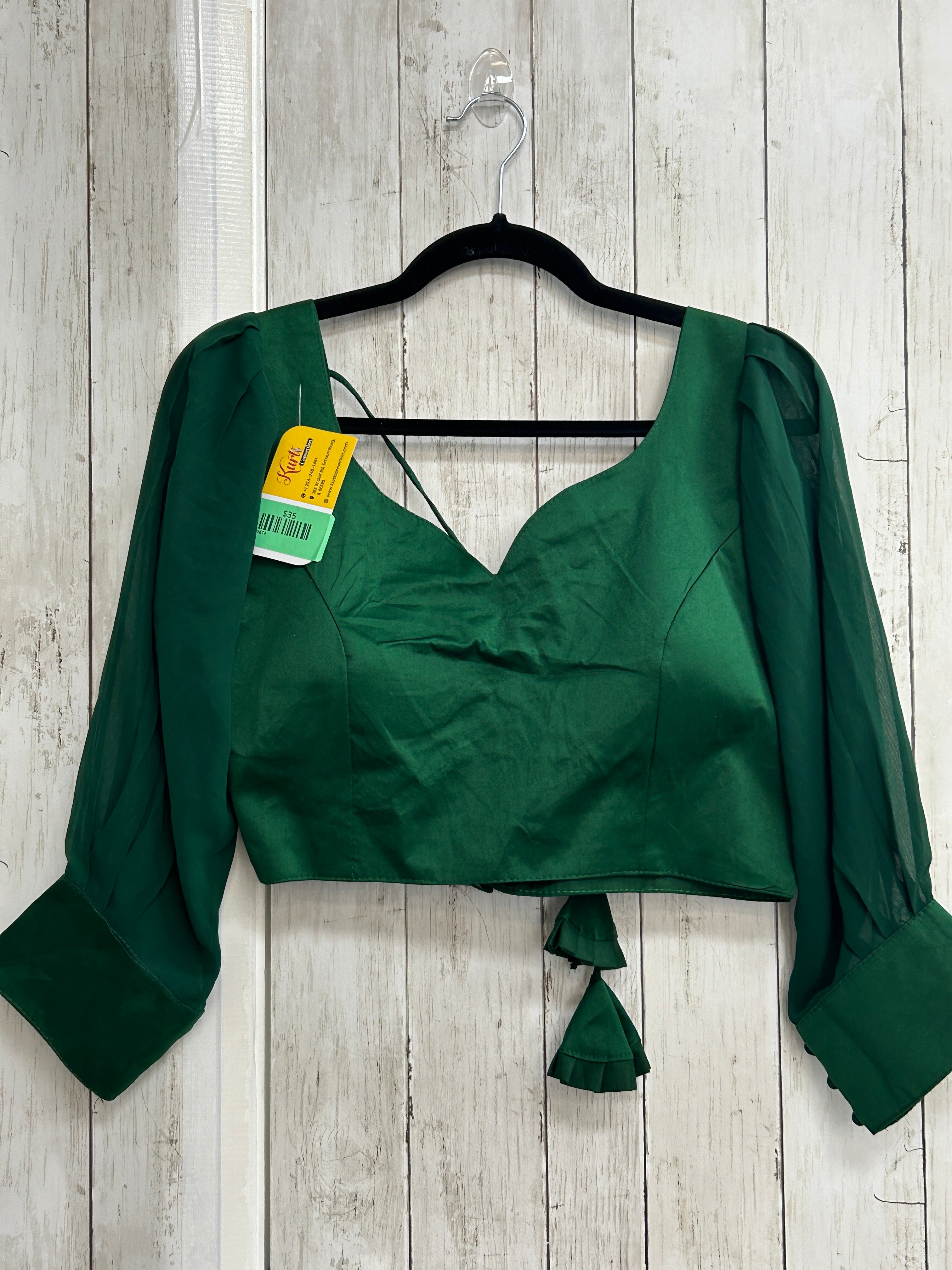 Green long sleeve blouse