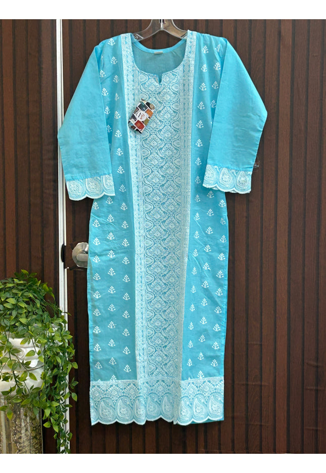 Cotton Chikankari kurti - Kurti Connection USA