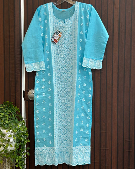 Cotton Chikankari kurti - Kurti Connection USA