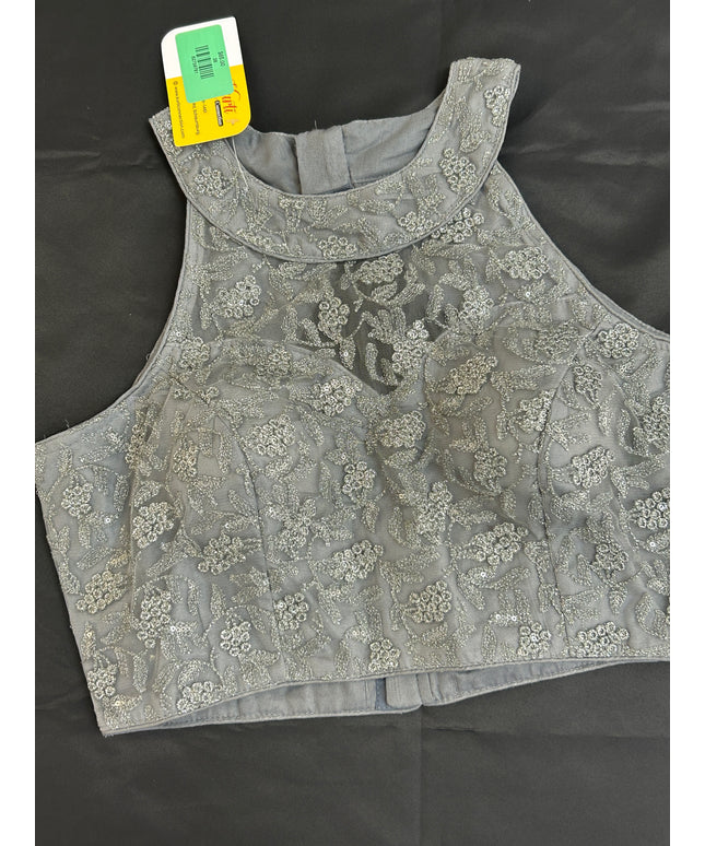 Grey halter neck blouse
