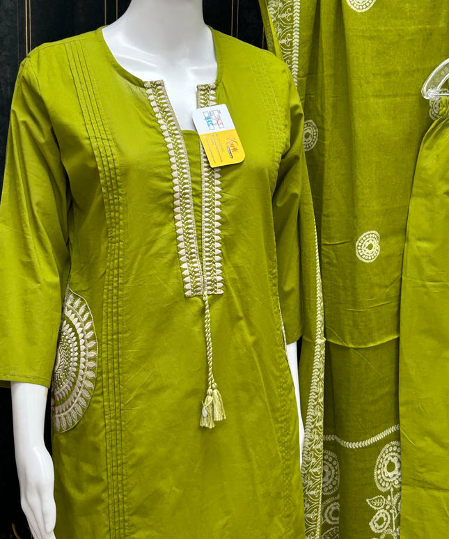 Dhabu cotton Kurti pant set