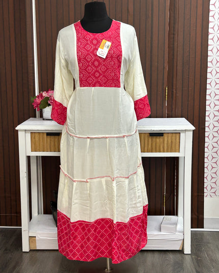 Off white long kurti - Kurti Connection USA