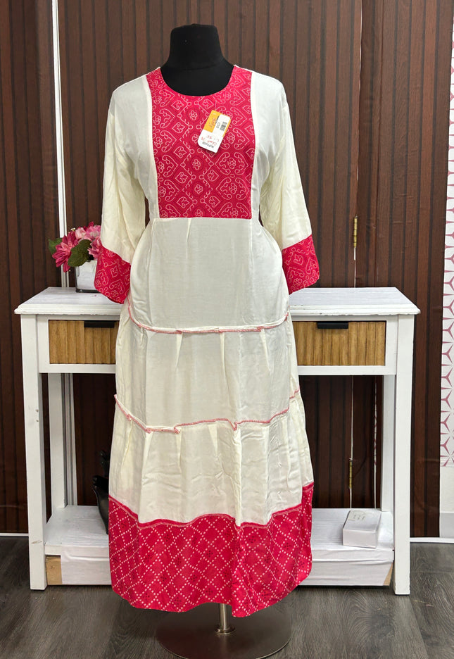 Off white long kurti - Kurti Connection USA