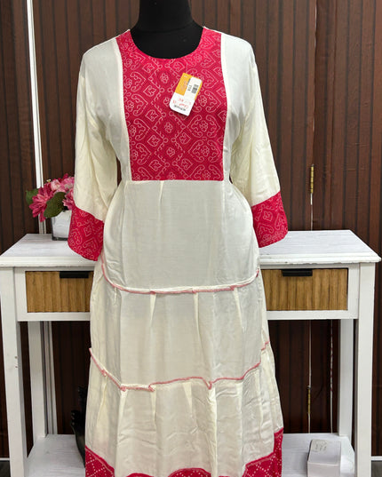Off white long kurti - Kurti Connection USA