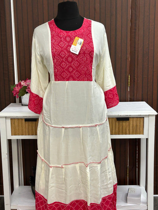 Off white long kurti