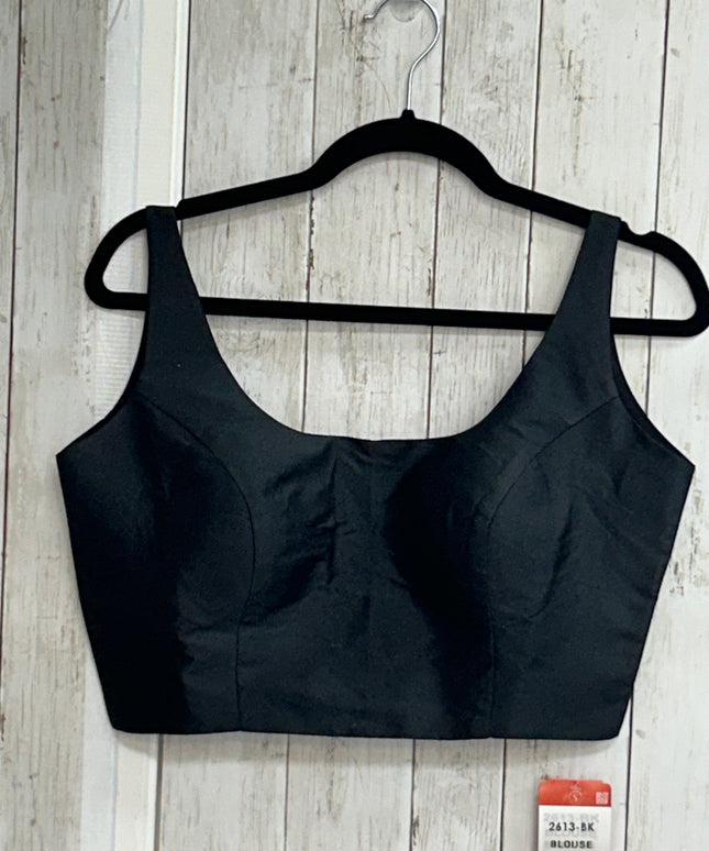 Satin silk sleeveless blouse : Black