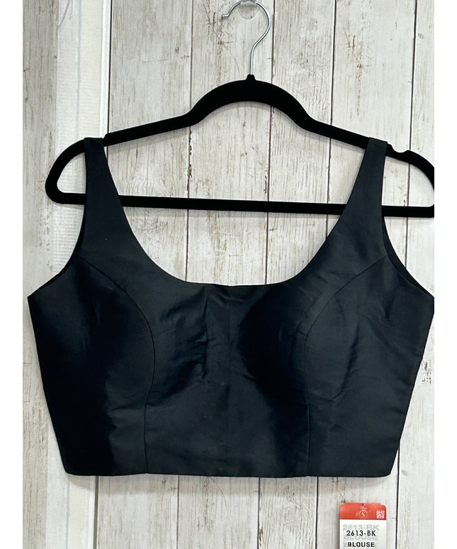 Satin silk sleeveless blouse : Black