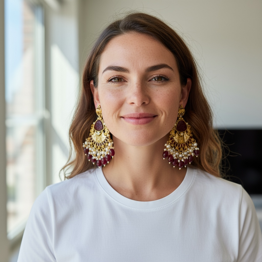 Antique gold finish earrings