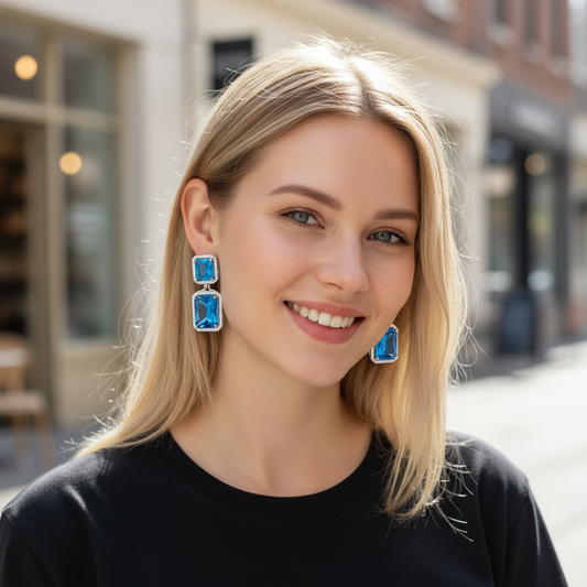 Teal Blue AD earrings