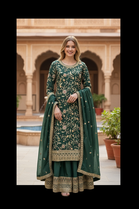 Silk sharara suit