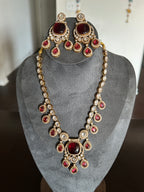 Ruby red necklace set