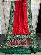 Red-green Dola silk saree