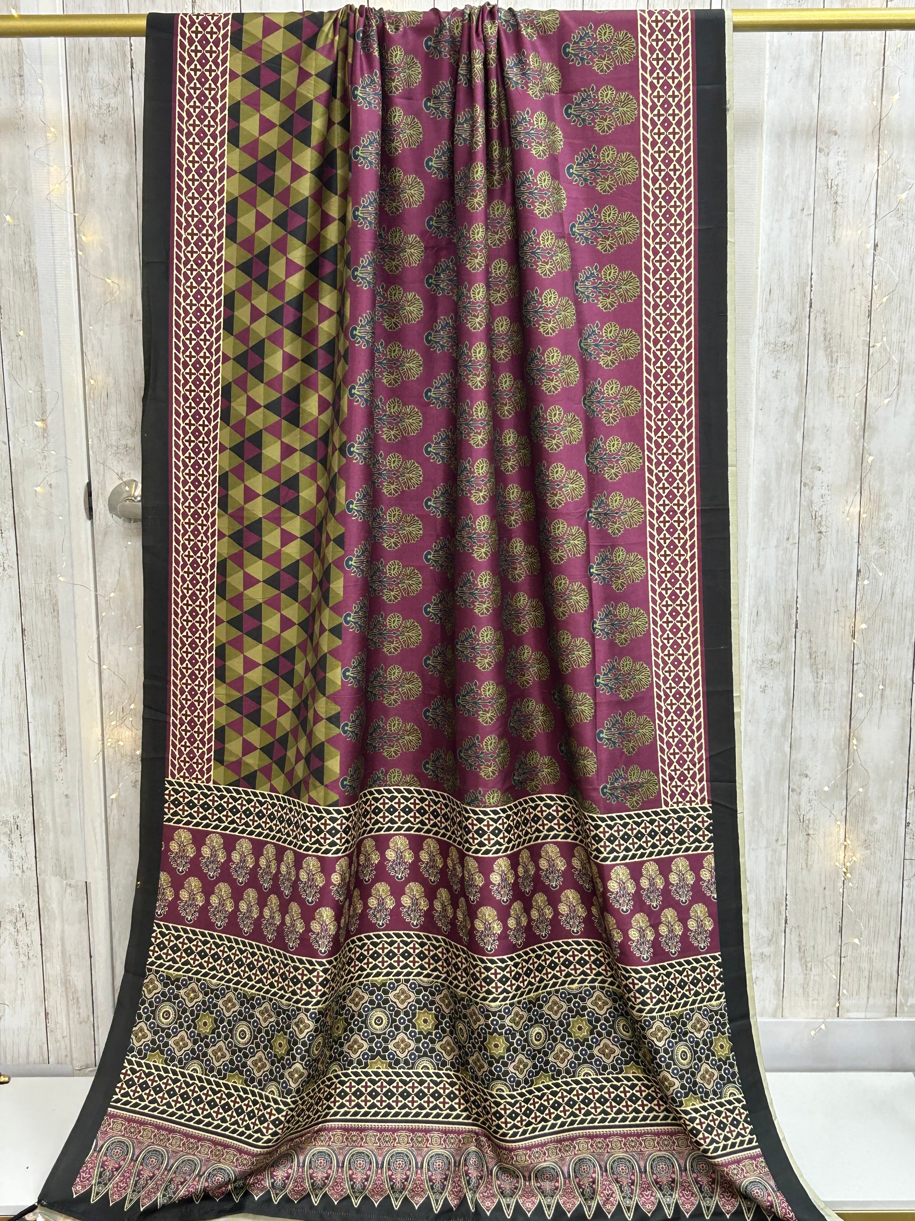 Ajrakh print saree