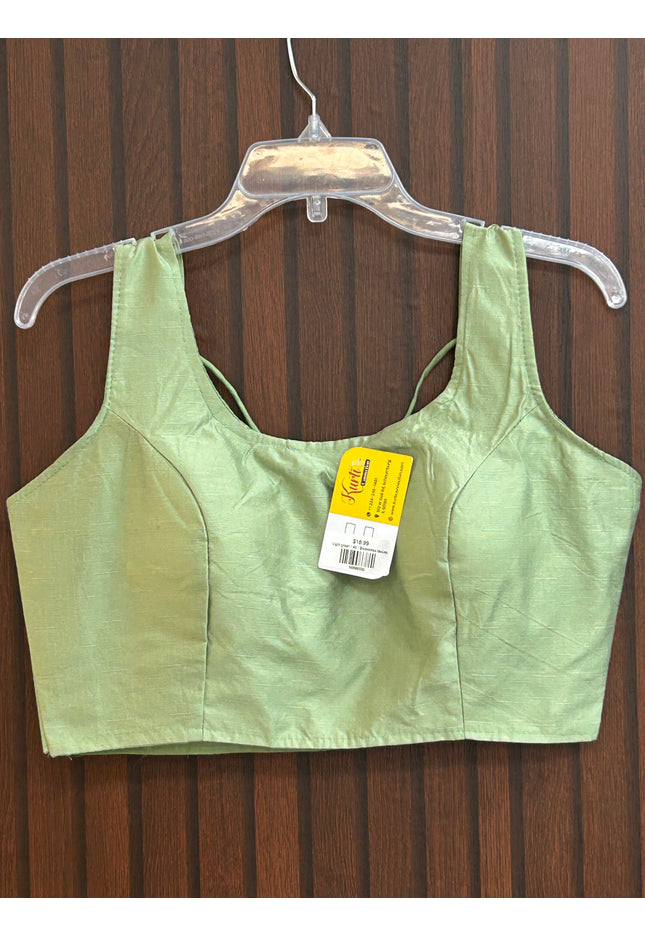 Light green silk blouse - Kurti Connection USA