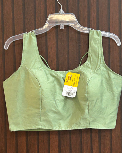 Light green silk blouse - Kurti Connection USA