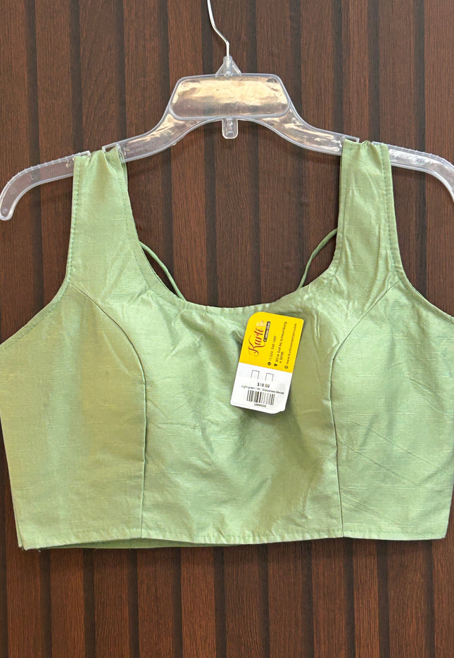 Light green silk blouse - Kurti Connection USA