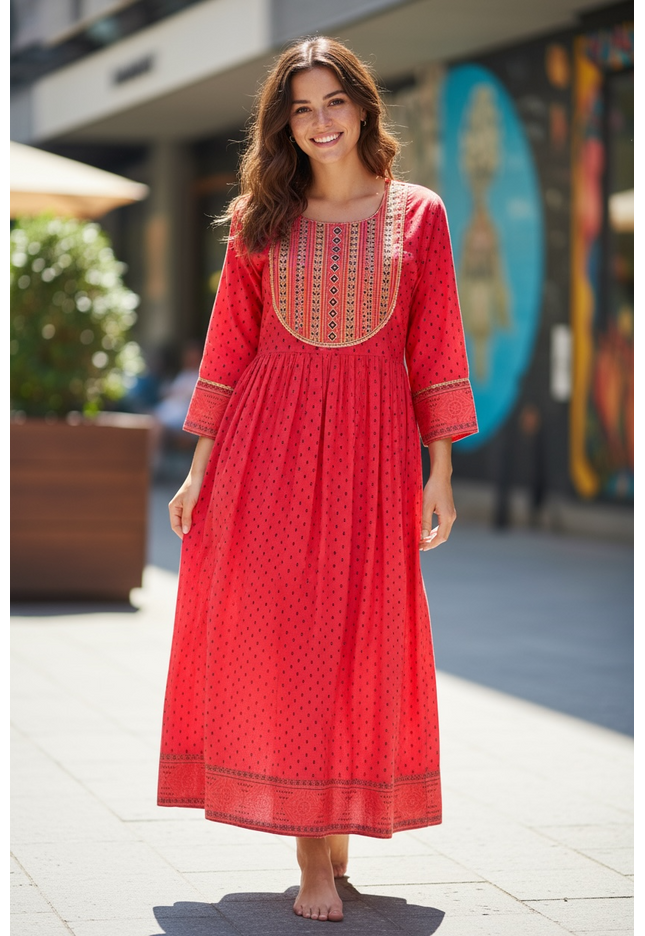 Cotton long kurti - Kurti Connection USA
