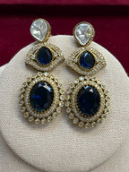 Antique polish earrings : Blue