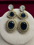 Antique polish earrings : Blue