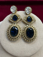 Antique polish earrings : Blue