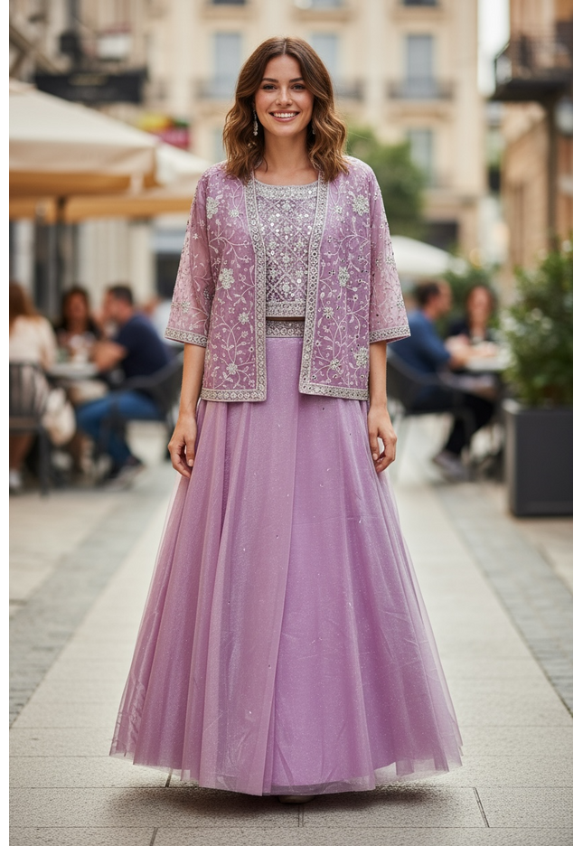 Tissue organza lehenga Choli set - Kurti Connection USA