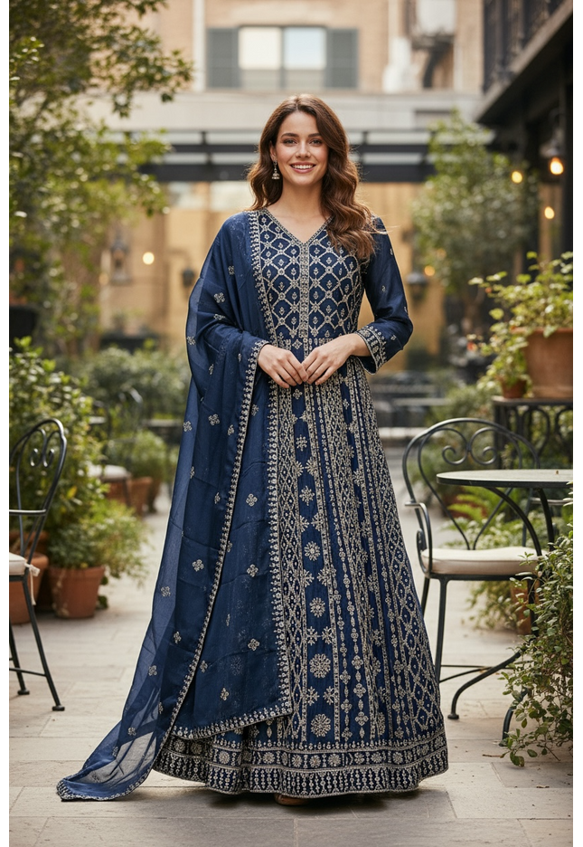Party wear long gown - Kurti Connection USA
