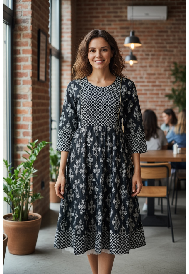 Cotton long Kurti - Kurti Connection USA