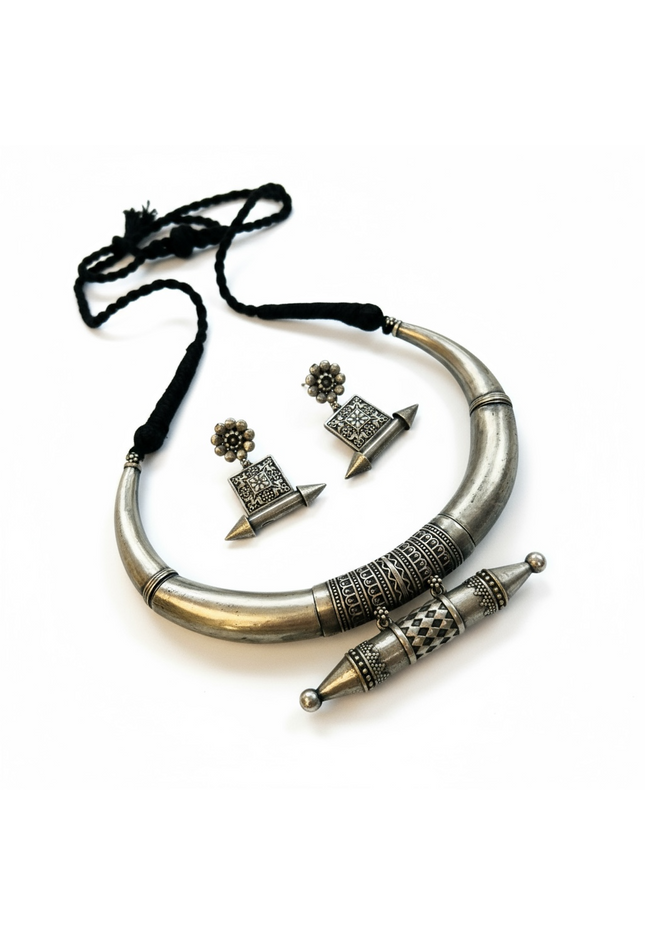 Oxidized choker necklace - Kurti Connection USA