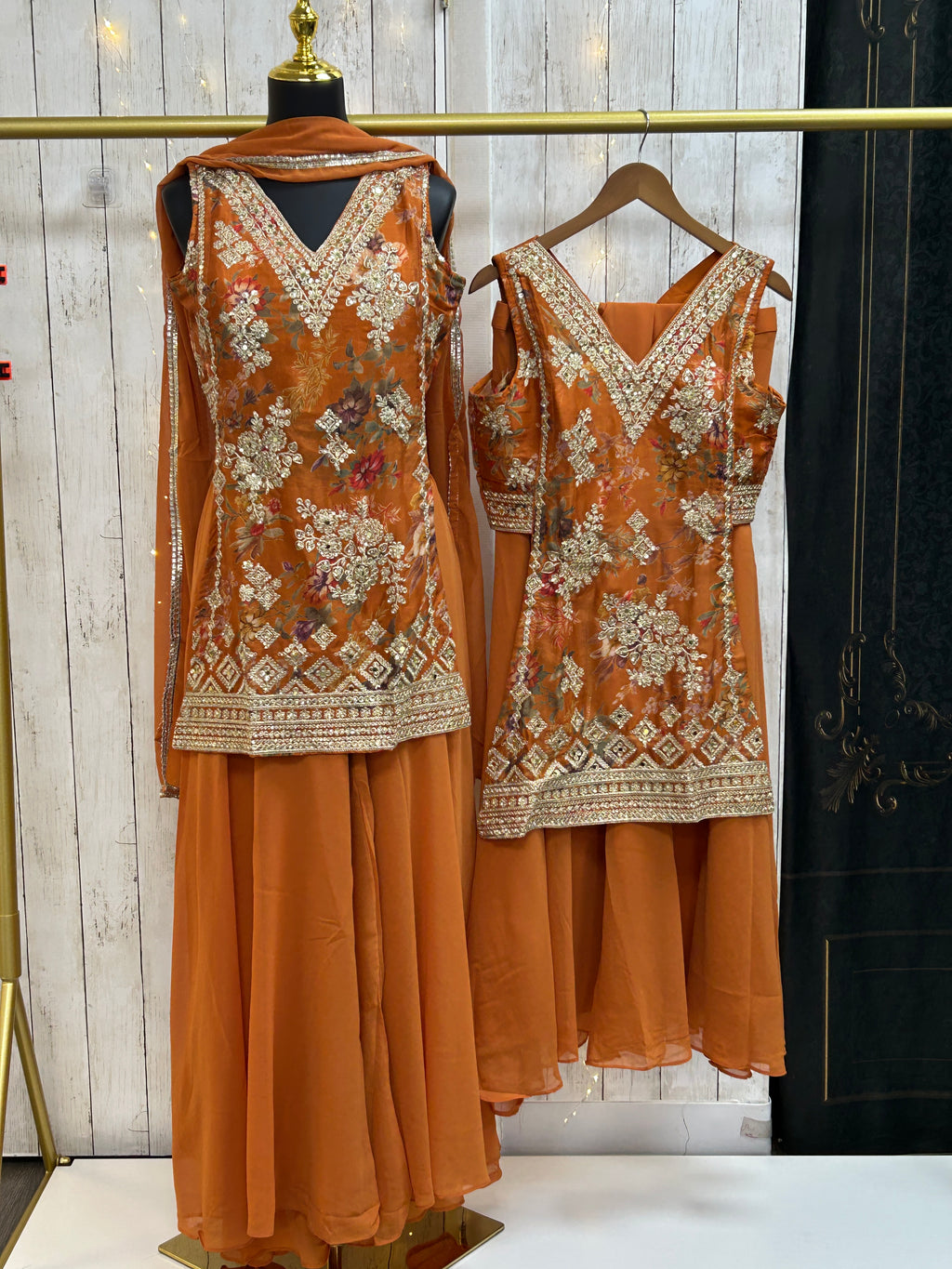 Indo western sharara set for Haldi mehandi function