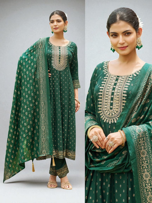 Green : Plus size Kurti set