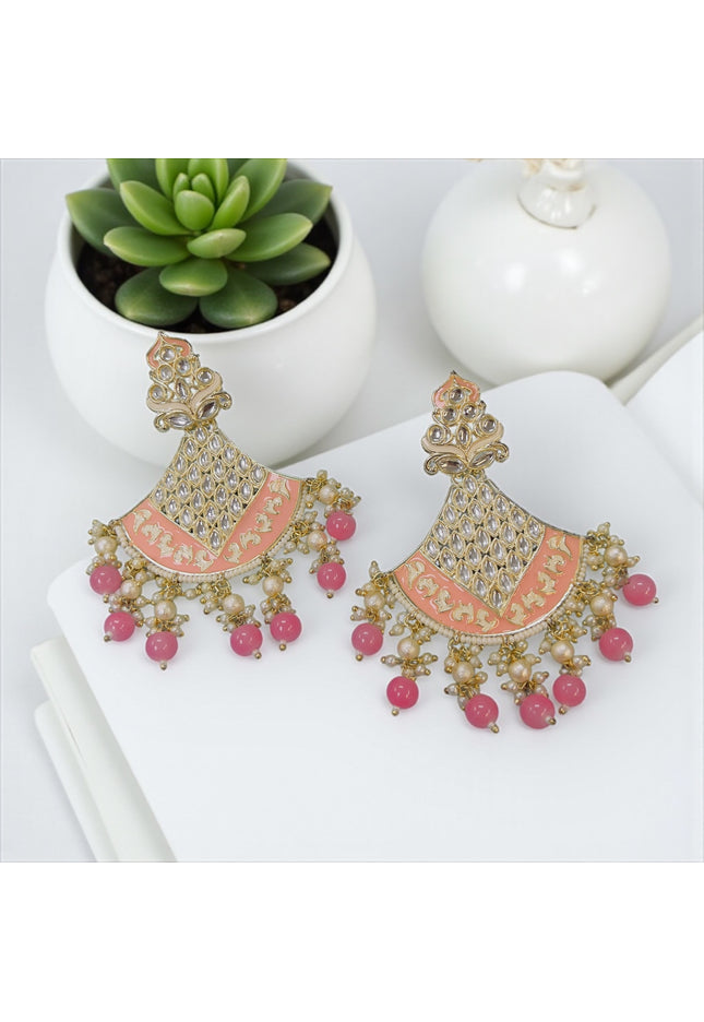 Light pink earrings - Kurti Connection USA