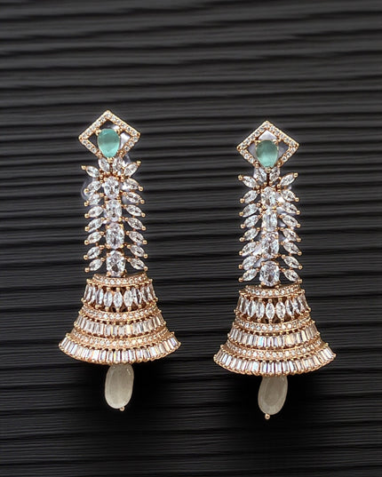 Rose gold jhumki earrings - Kurti Connection USA