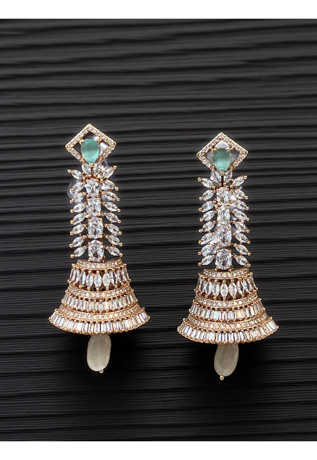 Rose gold jhumki earrings - Kurti Connection USA