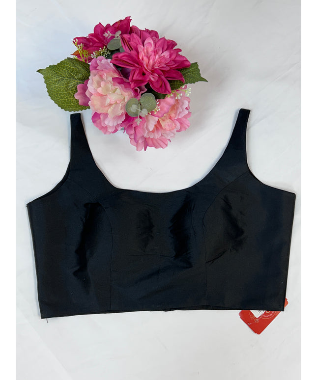 Black sleeveless blouse