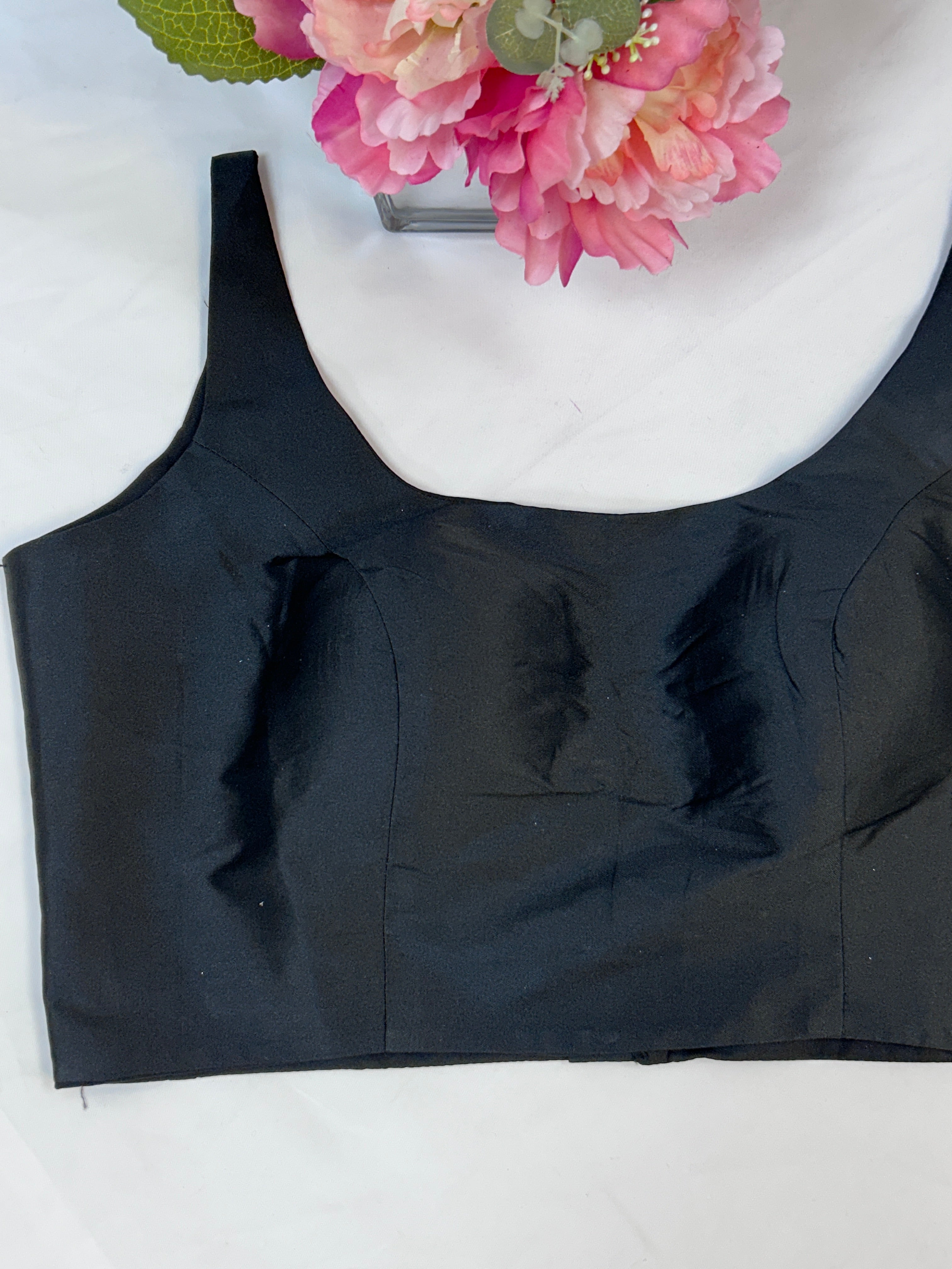 Black sleeveless blouse