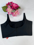 Black sleeveless blouse