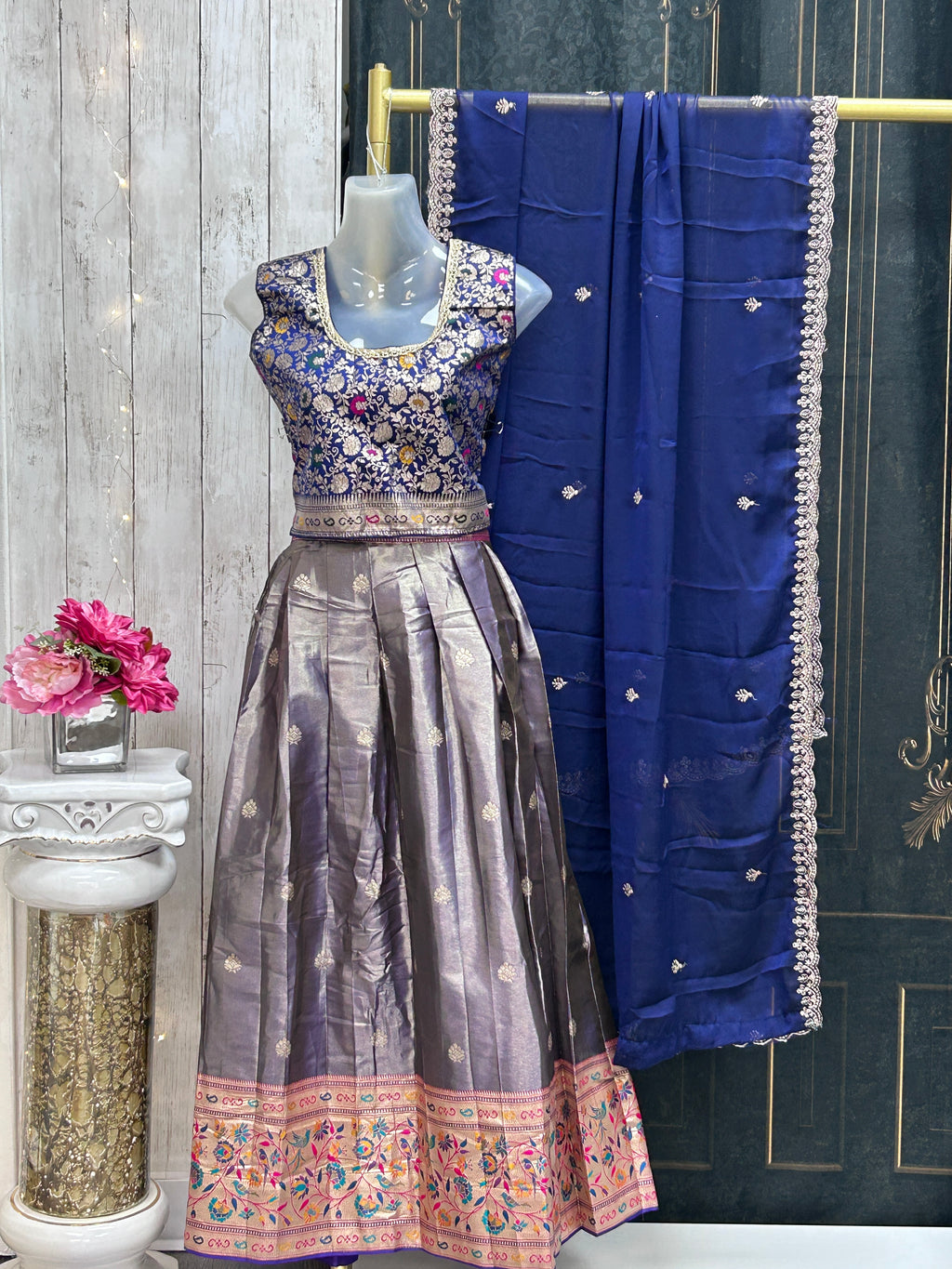 Pattu lehenga for girls
